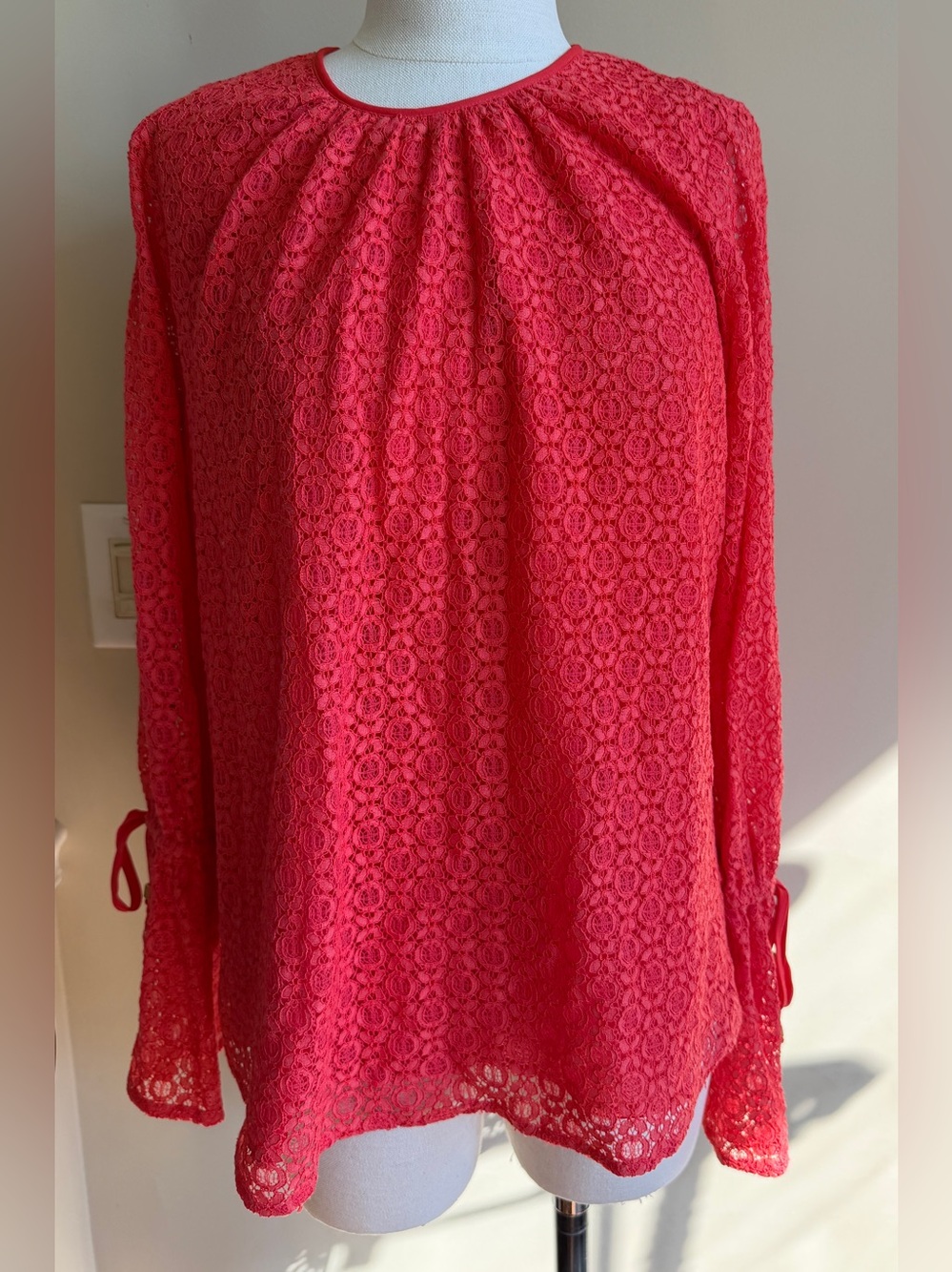 MICHAEL Michael Kors Coral Lace Blouse, Size Medium